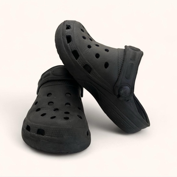 Unbranded Other - All Black Imitation Crocs Unisex Boy Girl Play Clogs Toddler 11C 11.5C 12C